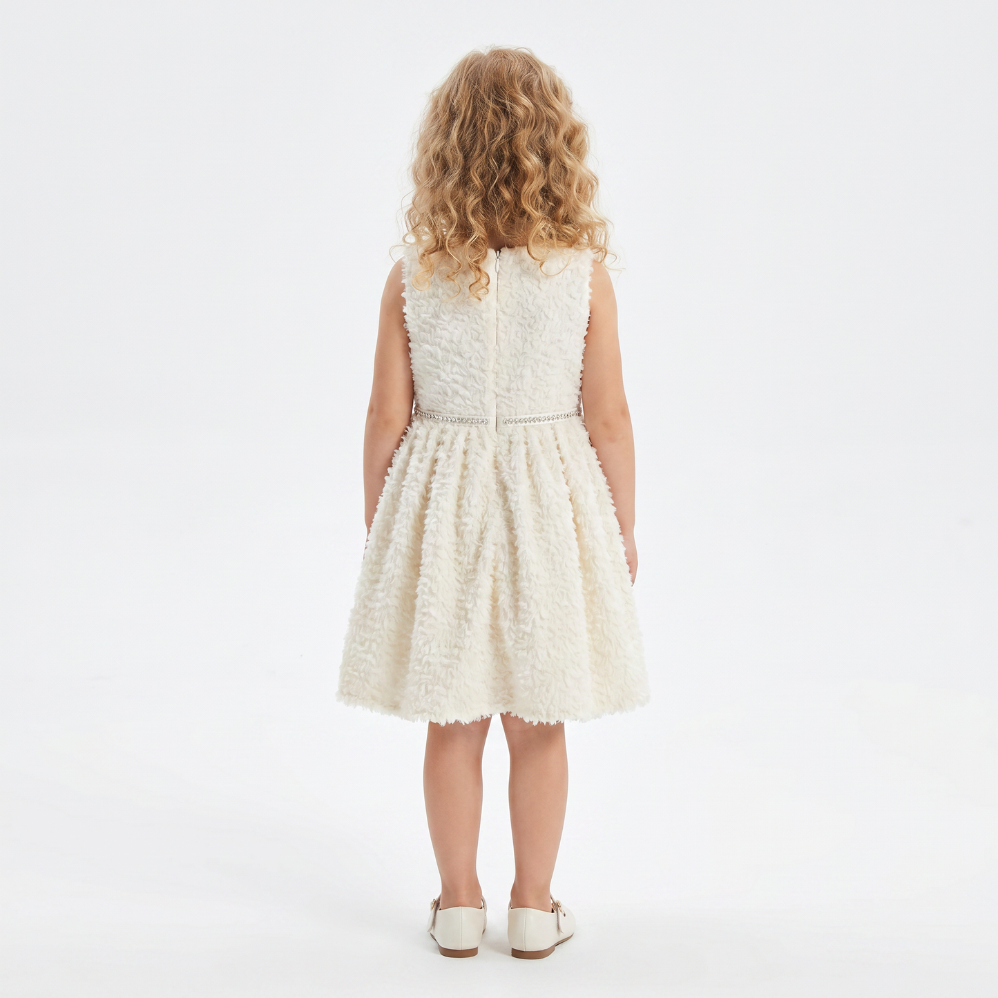 Ivory Feather Texture Dress