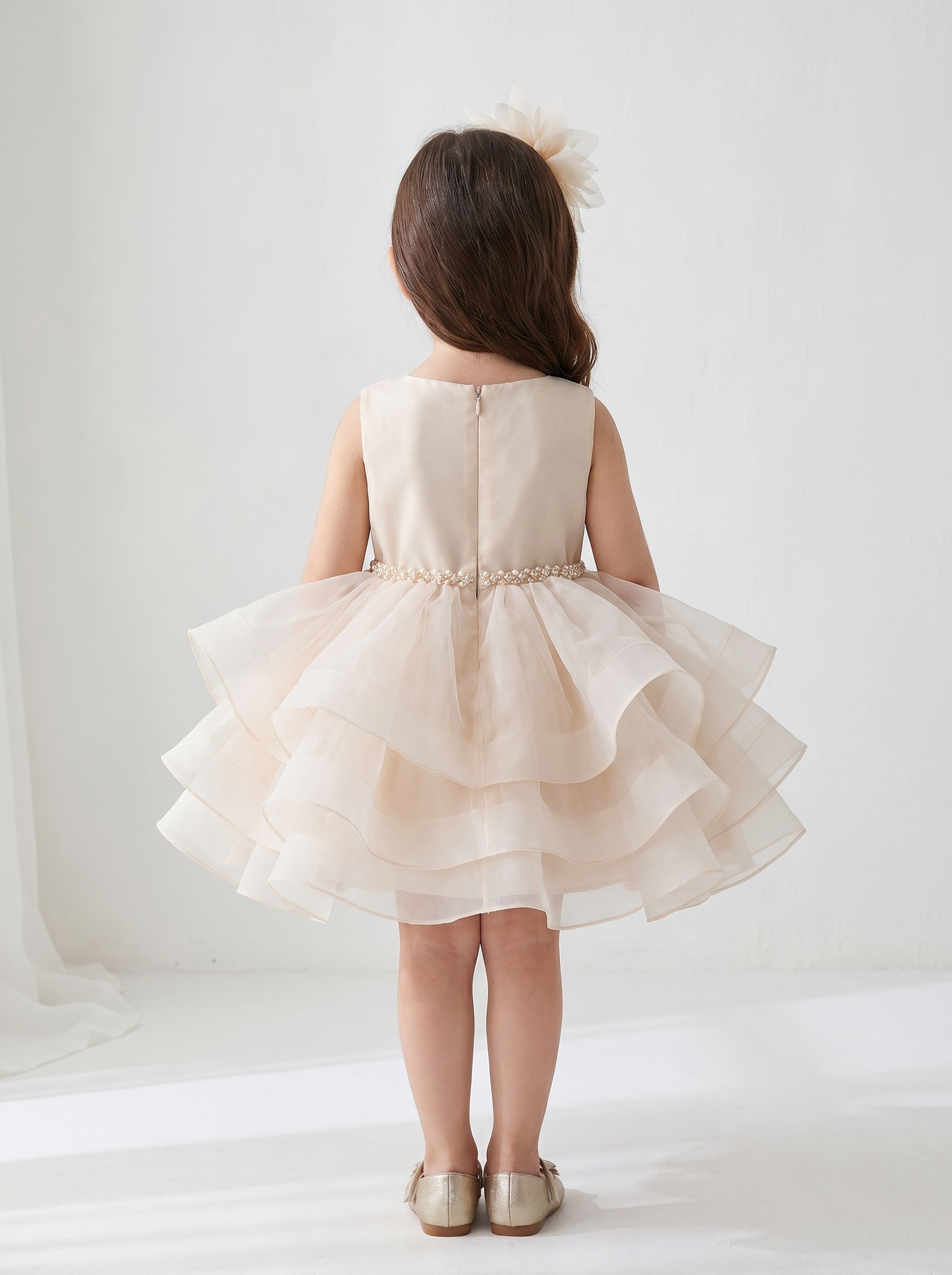 Little Princess Layered Tulle Dress – Champagne
