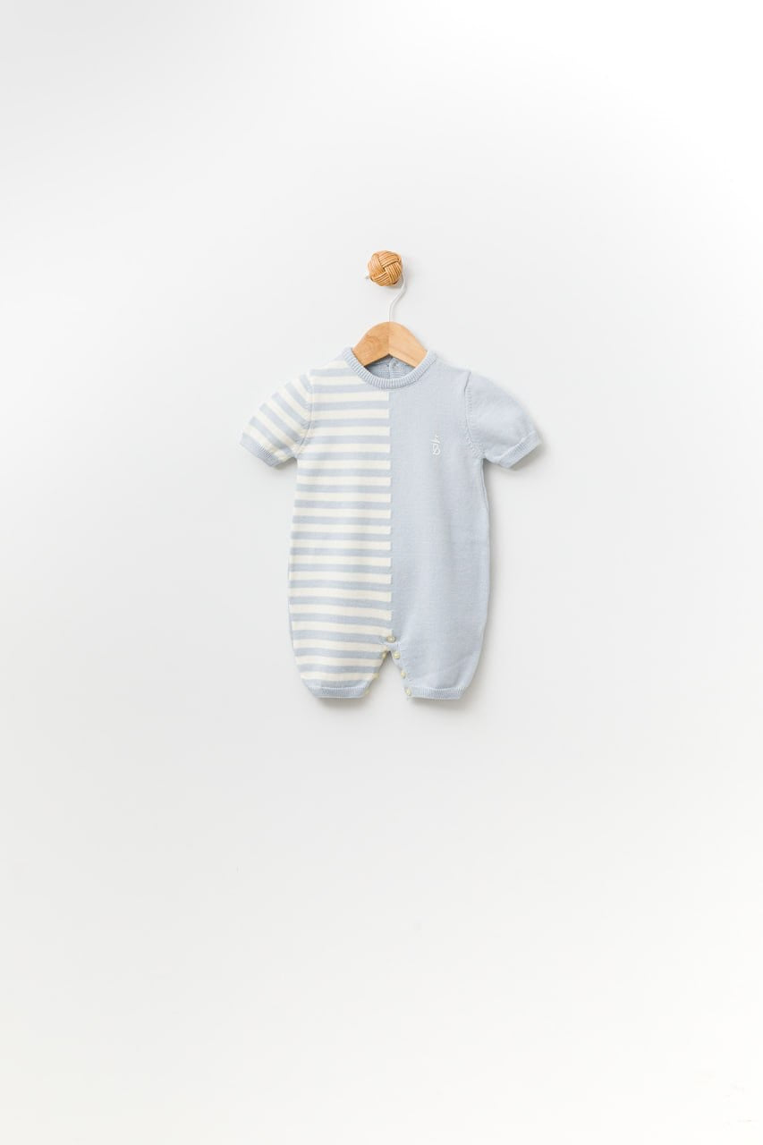Stripe Pattern Cuffed Soft Bodysuit