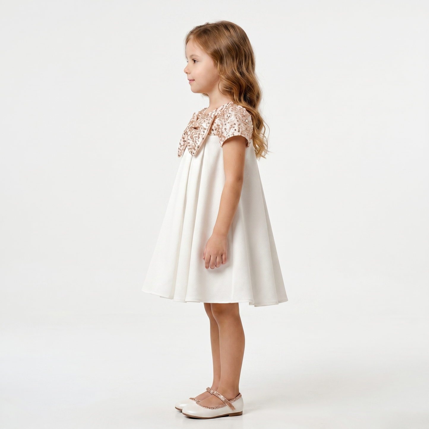 Rose Gold Sequin Bow Dress