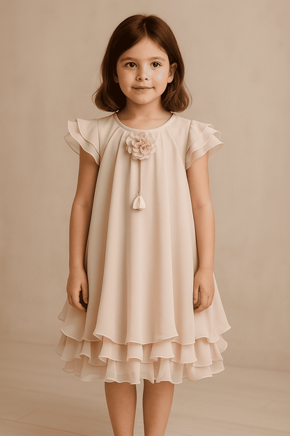 ivory flutter dress