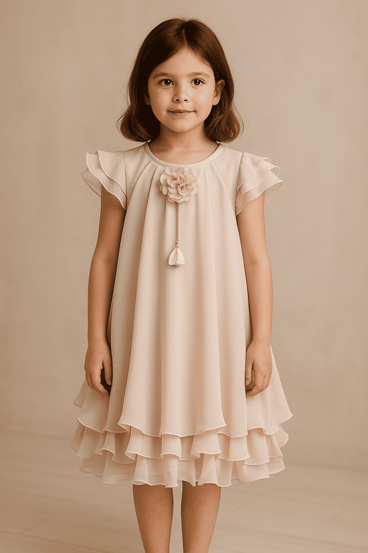 ivory flutter dress
