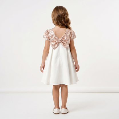 Rose Gold Sequin Bow Dress