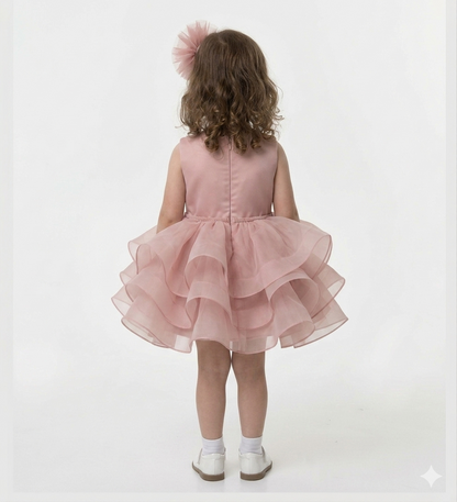 Little Princess Layered Tulle Dress – Dusty Pink