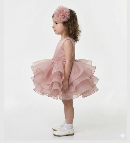 Little Princess Layered Tulle Dress – Dusty Pink