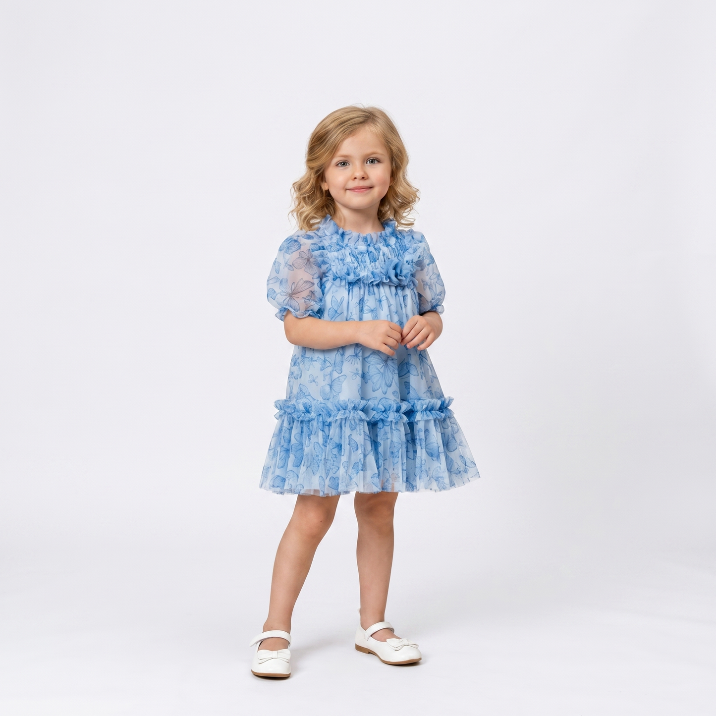 Blue Butterfly Tulle Dress