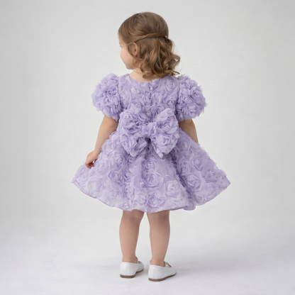 Lilac Rosette Puff Dress