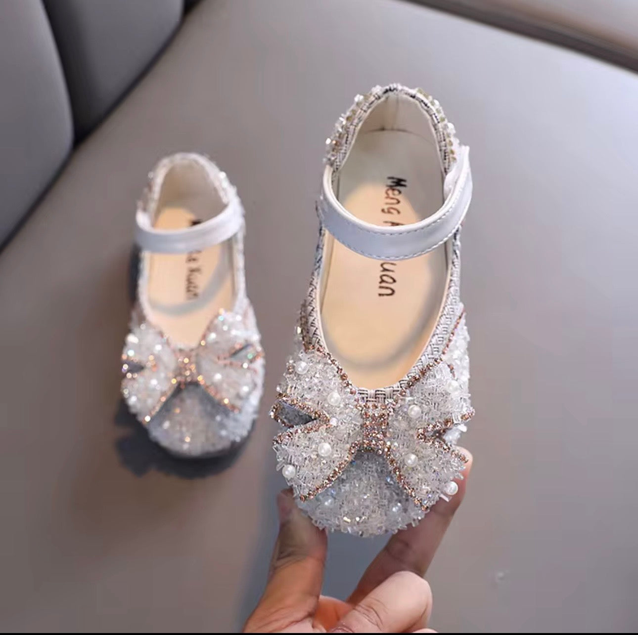 Rhinestone & Pearl Bow Mary Jane Flats