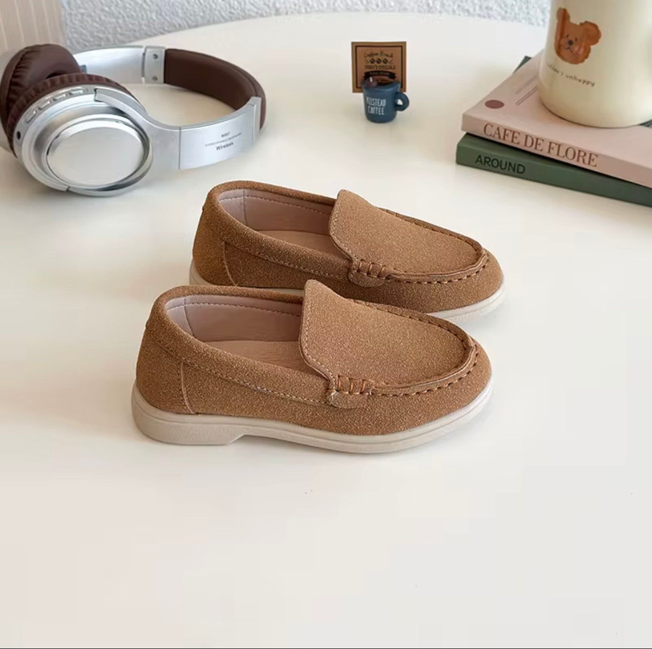 Mini suede slip-on loafer
