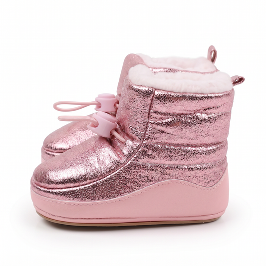 Metallic Fleece-Lined Baby Snow Boots