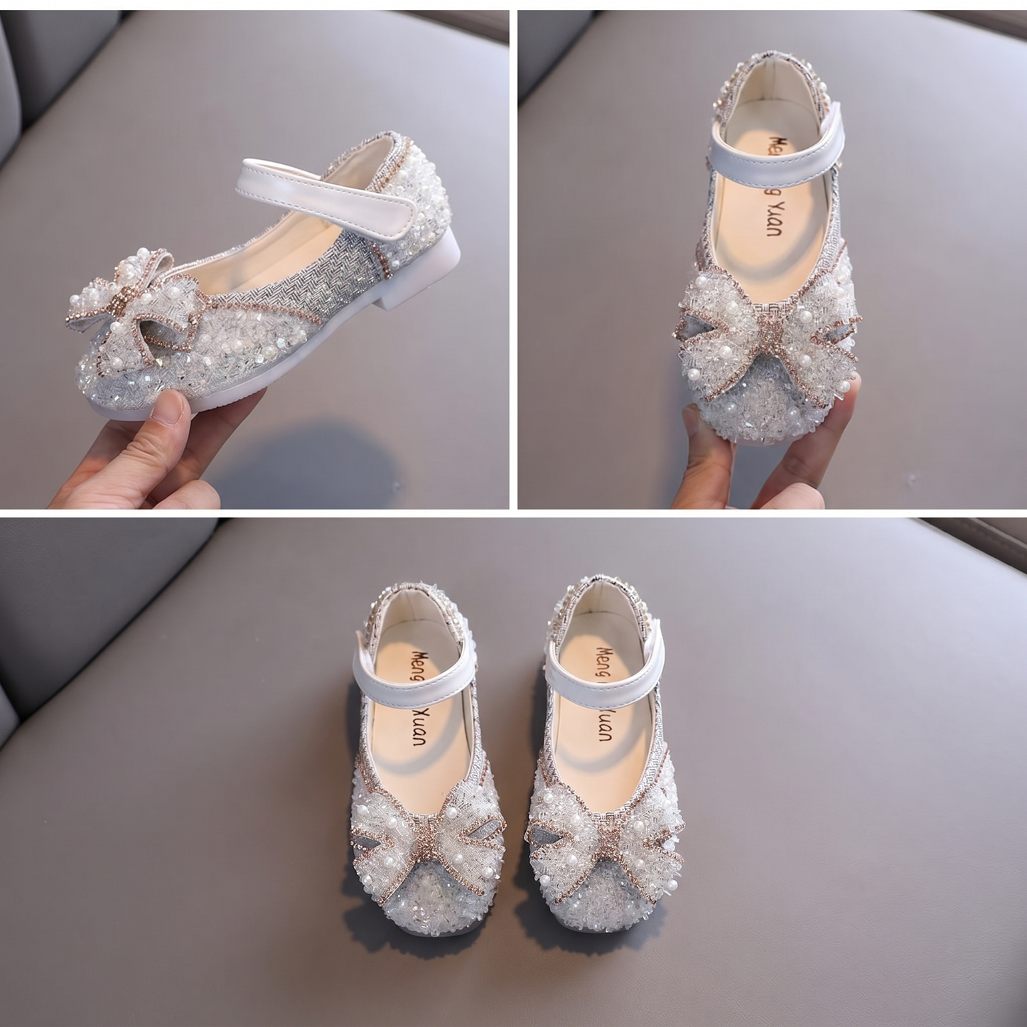 Rhinestone & Pearl Bow Mary Jane Flats