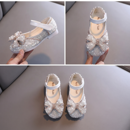 Rhinestone & Pearl Bow Mary Jane Flats