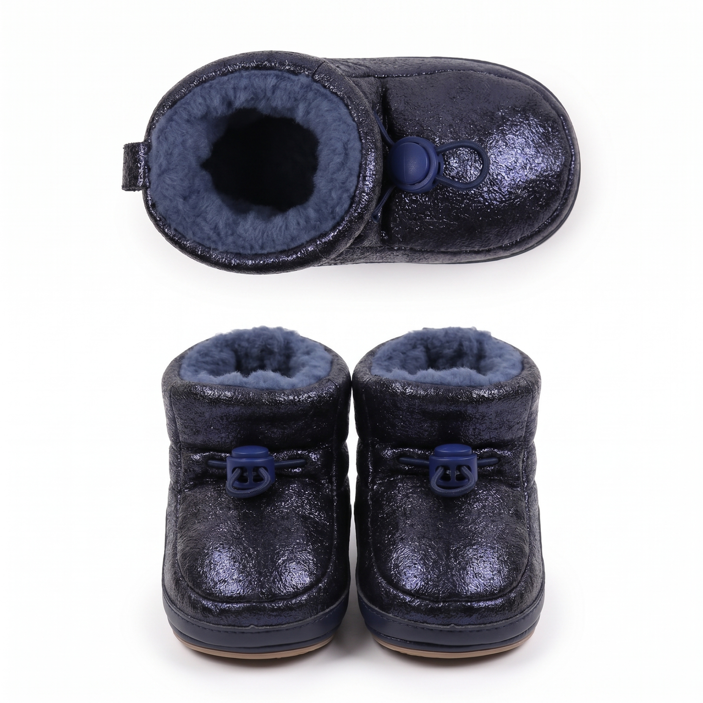 Metallic Fleece-Lined Baby Snow Boots