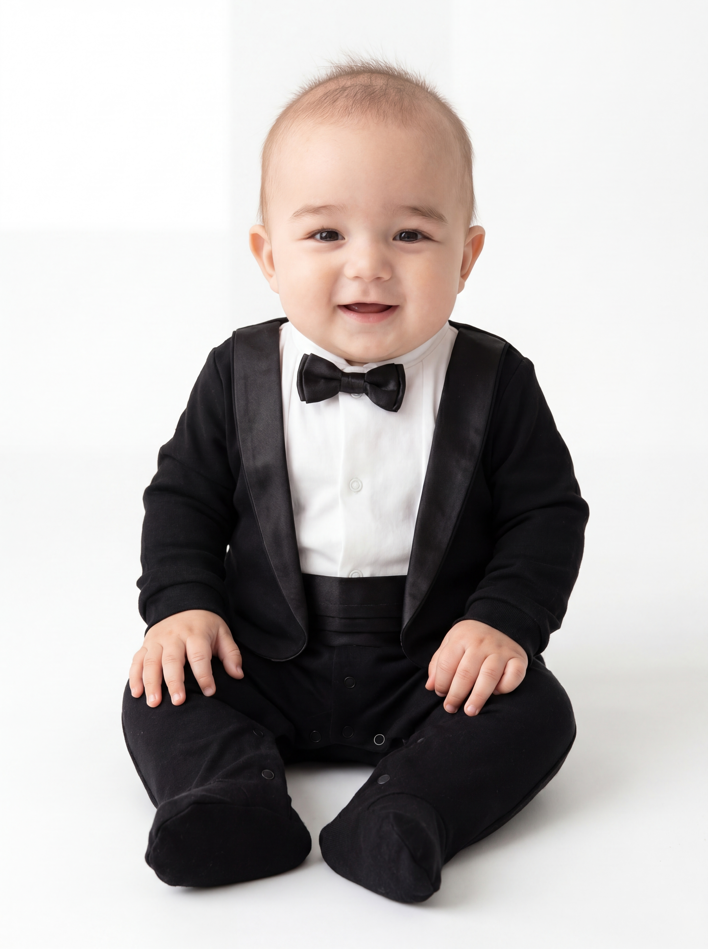 The Little Gentleman Tuxedo Romper