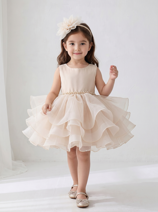 Little Princess Layered Tulle Dress – Champagne