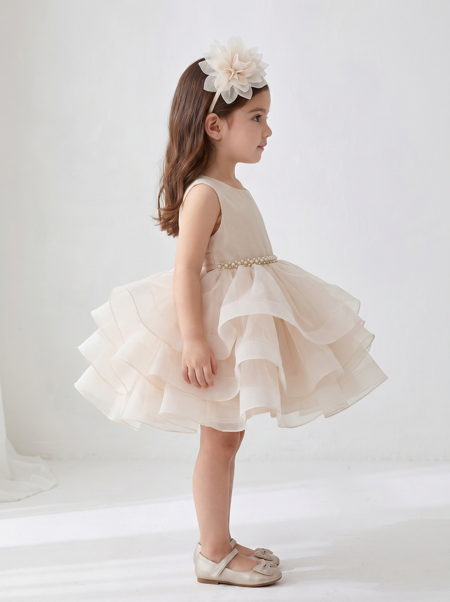 Little Princess Layered Tulle Dress – Champagne