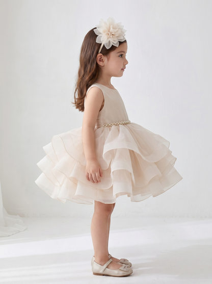 Little Princess Layered Tulle Dress – Champagne