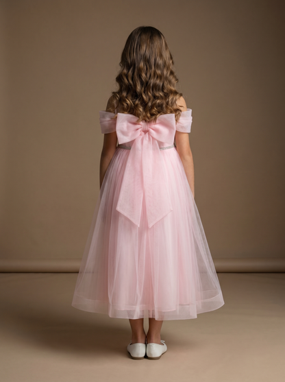 Little Angel Cold Shoulder Dress – Baby Pink