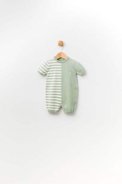 Stripe Pattern Cuffed Soft Bodysuit