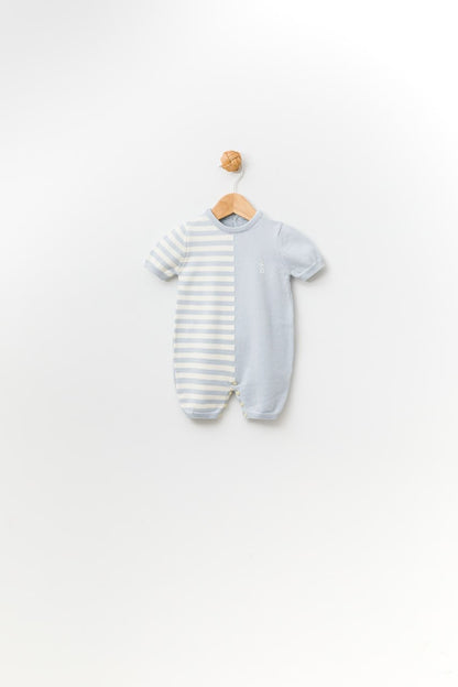 Stripe Pattern Cuffed Soft Bodysuit